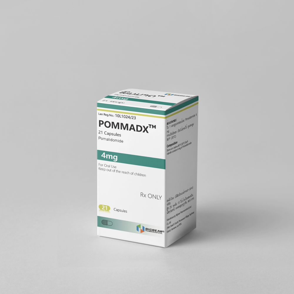 泊马度胺,POMMADX,Pomalidomide,4mg  21 TABLET'S 批文号10 L 1024/23 09-10-2026