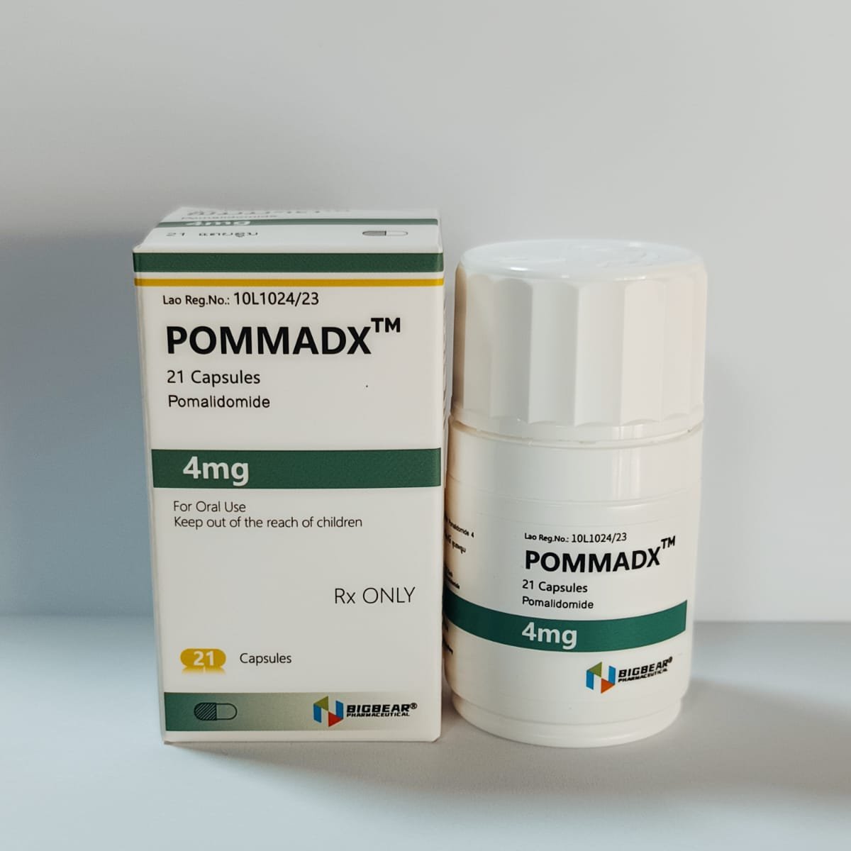 泊马度胺,POMMADX,Pomalidomide,4mg  21 TABLET'S 批文号10 L 1024/23 09-10-2026