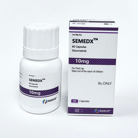 司美替尼,SEMEDX,Selumetinib,10mg 厂家:老挝大熊制药  简介：10mg*60粒胶囊