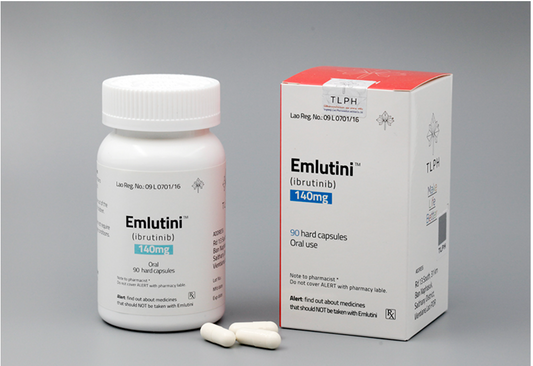 伊布替尼 Emlutini  IBRUTINIB140MG 90粒批文号09 L 0701/16 有效期27-6-2026 出口中国3%海关增值税