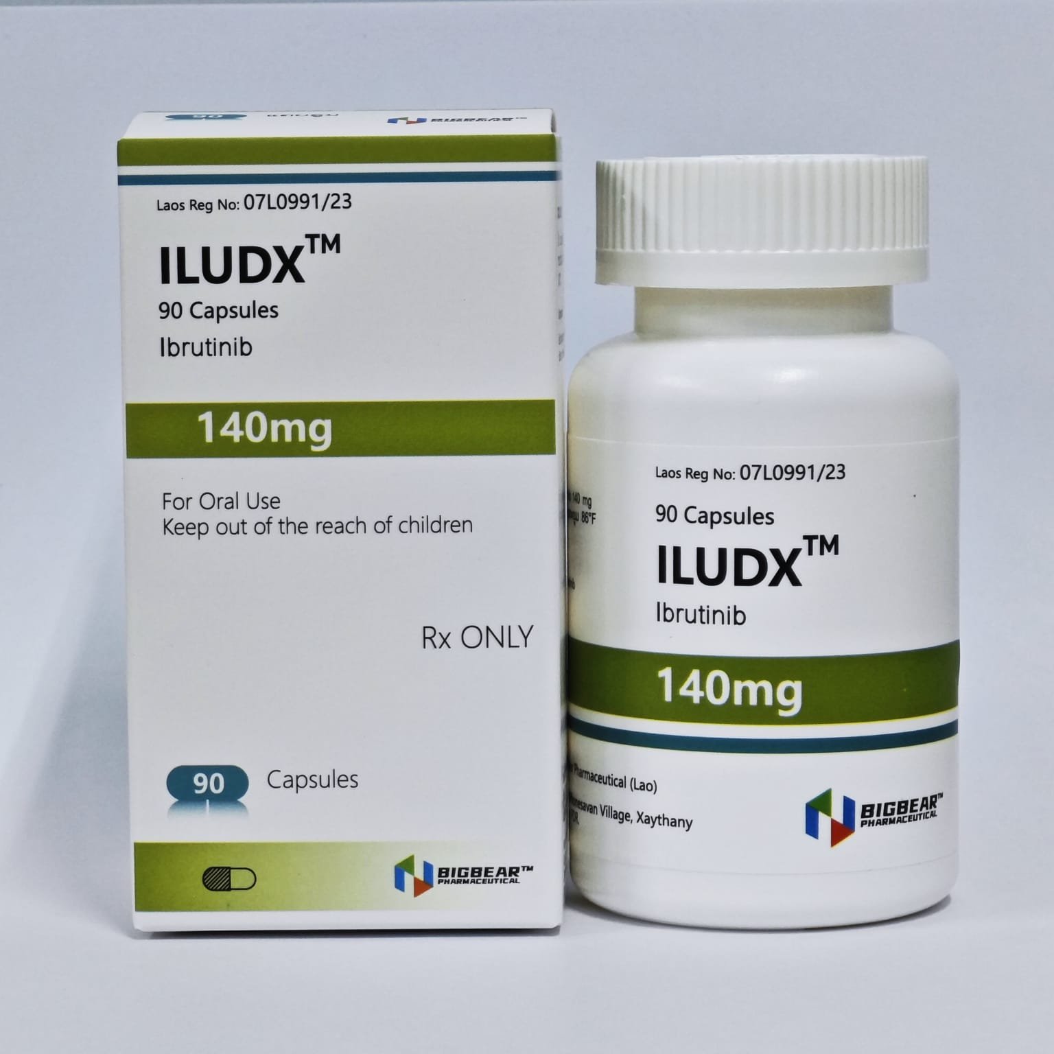老挝大熊 BIGBEAR ILUDX 伊布替尼 依鲁替尼 Ibrutinib 140mg