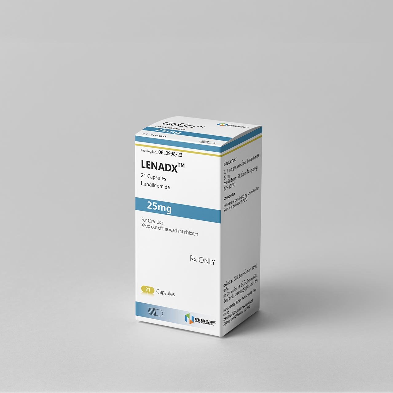 老挝大熊 BIGBEAR LENADX 来那度胺 Lenalidomide 25mg - 图片 2
