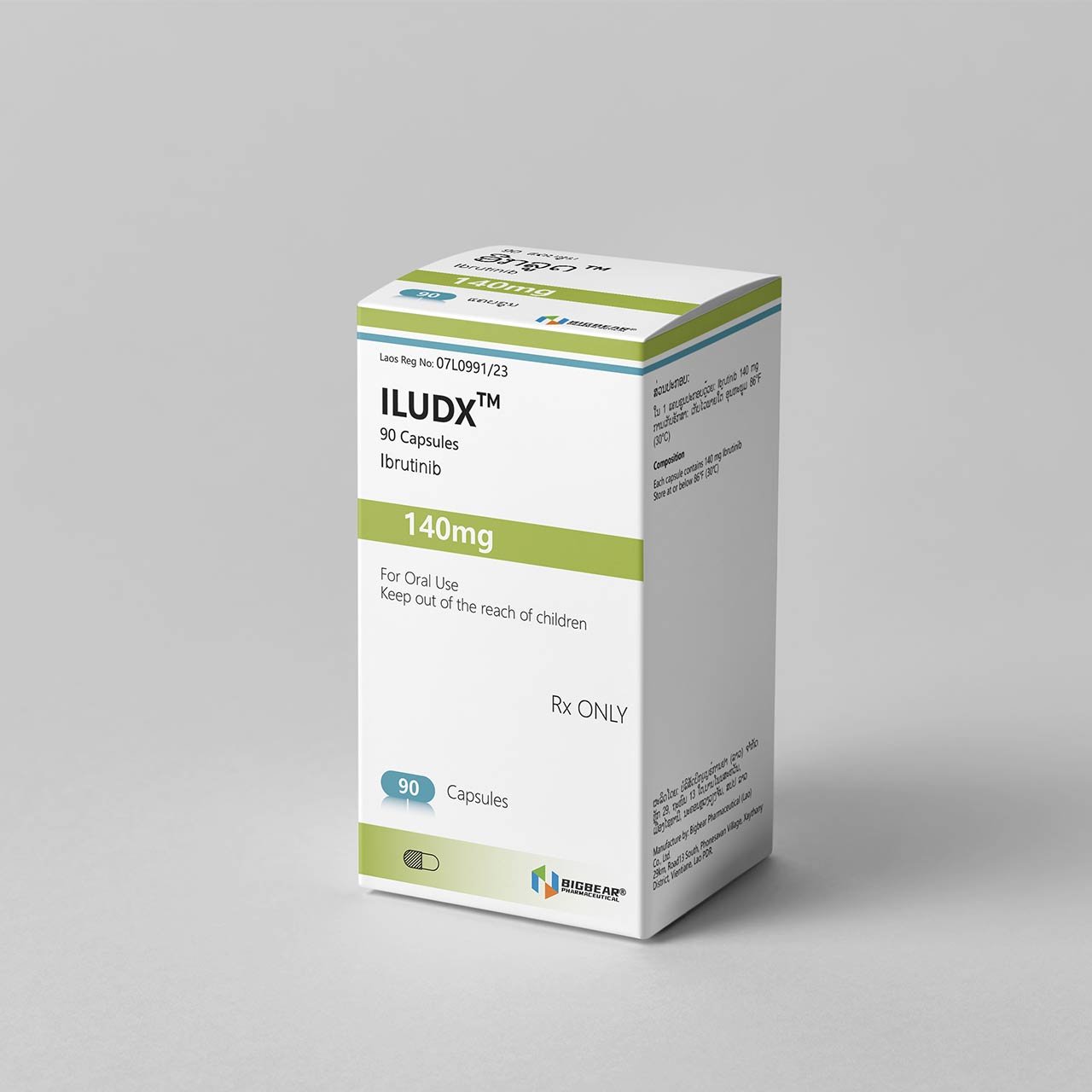 老挝大熊 BIGBEAR ILUDX 伊布替尼 依鲁替尼 Ibrutinib 140mg - 图片 2