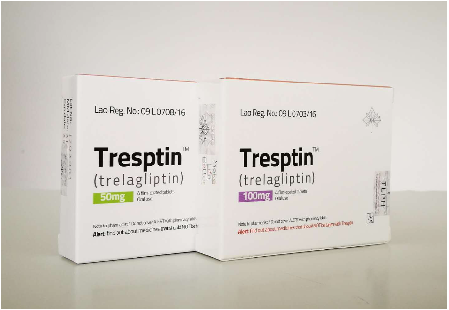 老挝东盟 TLPH Tresptin 曲格列汀 TRELAGLIPTIN 100MG