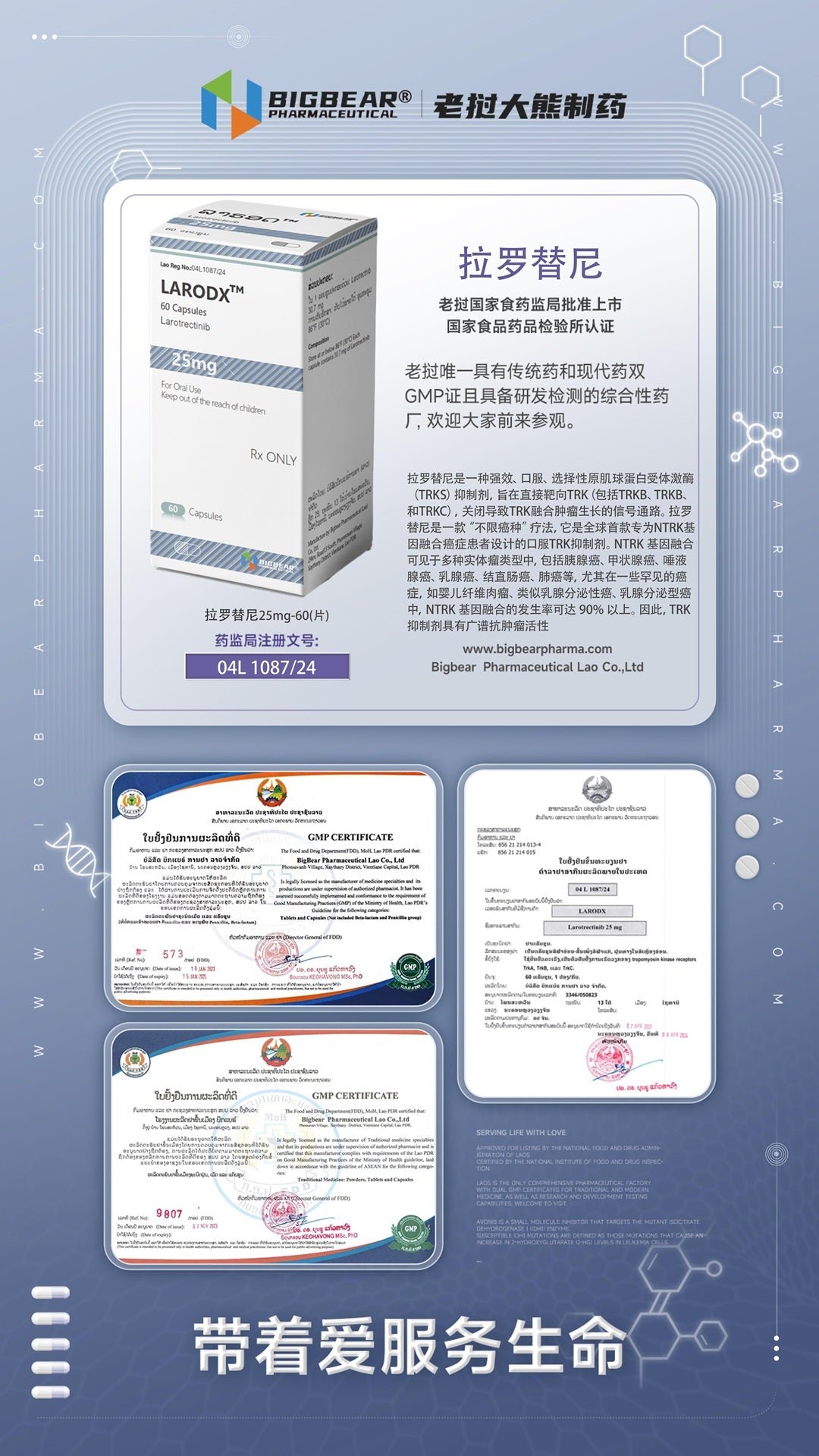 老挝大熊 BIGBEAR LARODX 拉罗替尼 Larotrectinib 25mg - 图片 3