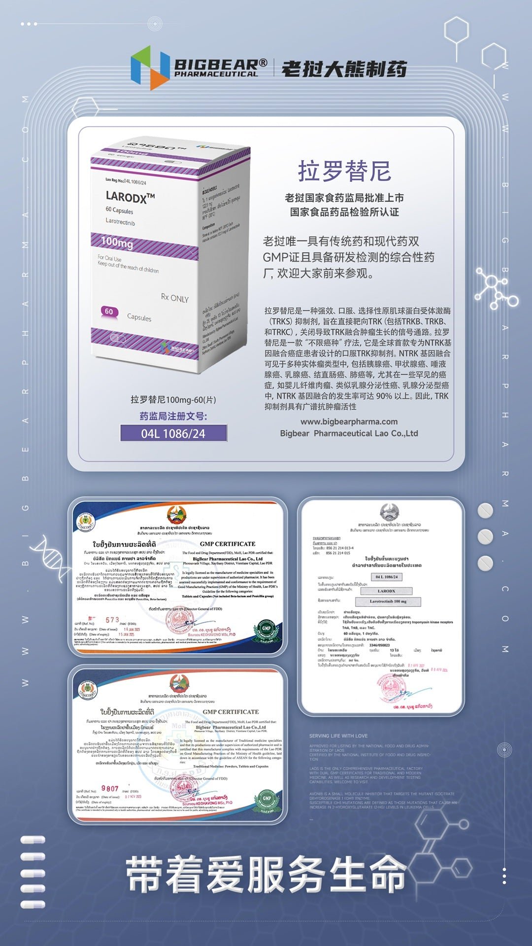 老挝大熊 BIGBEAR LARODX 拉罗替尼 Larotrectinib 100mg - 图片 3