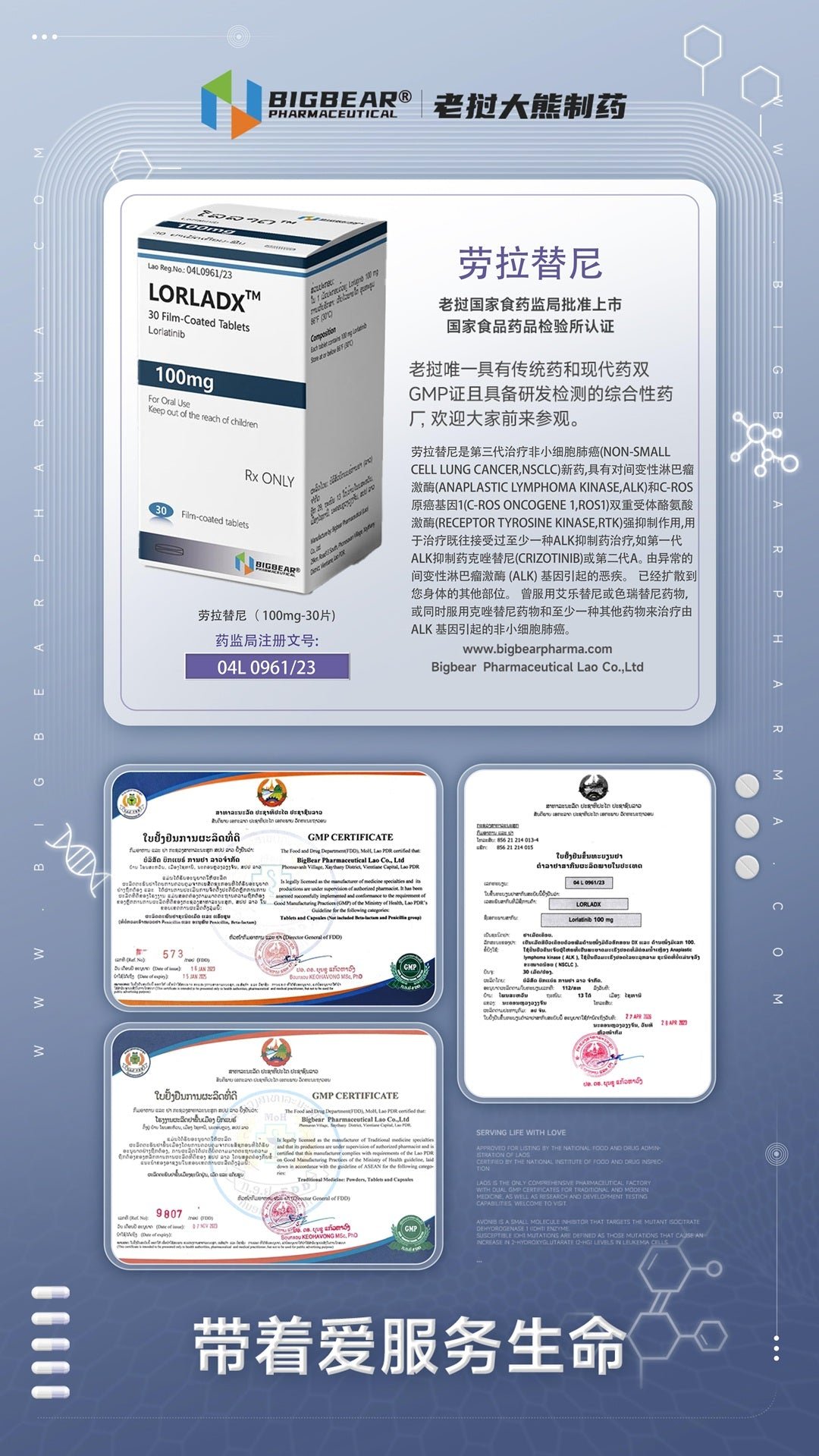 老挝大熊 BIGBEAAR LORLADX 劳拉替尼 Lorlatinib 100mg - 图片 3