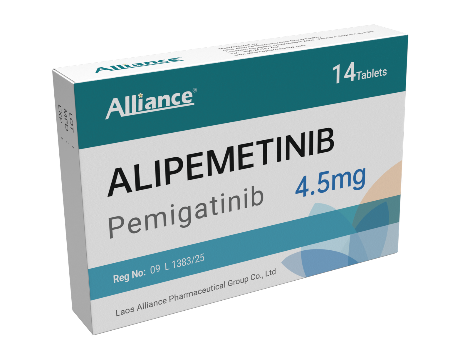 联合制药ALIPEMETINIB佩米替尼Pemigatinib4.5mg14片